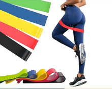 Carregar imagem no visualizador da galeria, 5 Faixas Elásticas de Resistência para Yoga, Pilates e Kit de Ginástica