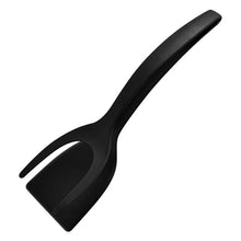 Carregar imagem no visualizador da galeria, Espátula multiuso de nylon preta com palito para ovos, bife, panqueca e tapioca