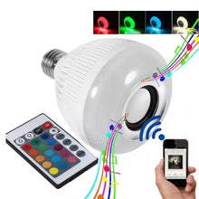 Carregar imagem no visualizador da galeria, Lampada musical  Bluetooth De Led Caixa De Som C Controle Rgb 12W