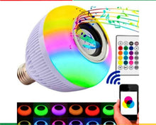 Carregar imagem no visualizador da galeria, Lampada musical  Bluetooth De Led Caixa De Som C Controle Rgb 12W