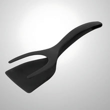 Carregar imagem no visualizador da galeria, Espátula multiuso de nylon preta com palito para ovos, bife, panqueca e tapioca