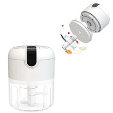 Carregar imagem no visualizador da galeria, Mini Processador Elétrico de Alimentos Portátil com 3 lâminas de aço inox USB 250 ml Bivolt
