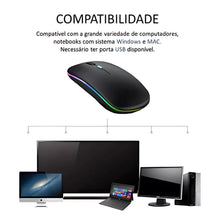 Carregar imagem no visualizador da galeria, Mouses Wireless Recarregável Led Rgb 2.4 Ghz Sem Fio.