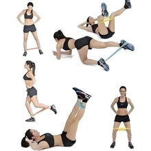 Carregar imagem no visualizador da galeria, 5 Faixas Elásticas de Resistência para Yoga, Pilates e Kit de Ginástica