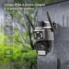 Carregar imagem no visualizador da galeria, Câmera de segurança sem fio Wi-Fi, externa HD 6MP, à prova d'água, 4K, câmera ultra HD