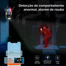 Carregar imagem no visualizador da galeria, Câmera de segurança sem fio Wi-Fi, externa HD 6MP, à prova d'água, 4K, câmera ultra HD